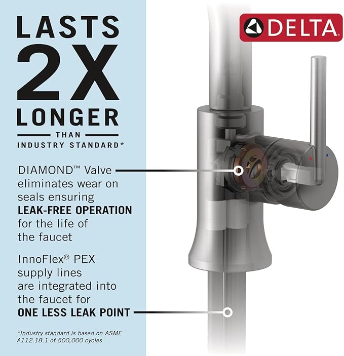 Delta Theodora Pro Style Commercial Kitchen Faucet with Pull Down Sprayer, Single Hole Brushed Gold Kitchen Sink Faucet, Single Handle, Champagne Bronze 18804Z-CZ-DST