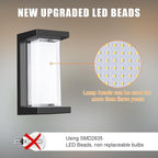 Juyace 18W Exterior Lighting Fixtures 4 Pack Budget-Friendly Outdoor Porch Lights Modern Black Sconces Wall Mount 1800Lm 6000K IP65 Waterproof for Garage House Patio Front Door Entryway