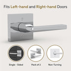 Mega Handles Prime Dummy Door Handles - 4 Pack Heavy Duty Chrome Door Handles, Non-Turning Door Handle for Closet & French Doors, Single Side, Fits All Standard Doors - Polished Chrome
