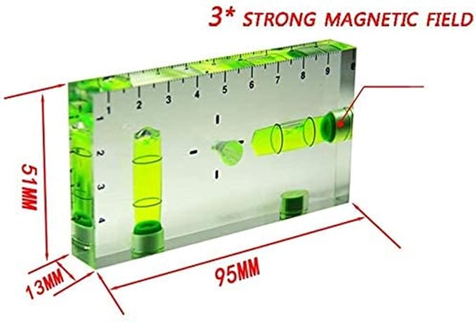 umei Transparent T-Type Multi-Functional Level Bubble Two-Way Level with Magnet Scale Size 95x51x13mm