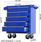 Tool Chest Heavy Duty Cart Steel Rolling Tool Box 5 Drawer Cart (TZ35 Blue)