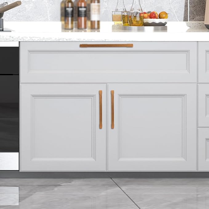 COTYKILEY 10 Pack 9Inch(228mm) Antique Brass Kitchen Cabinet Handles Cabinet Pulls Vintage Drawer Pulls Aged Gold Bronze Kitchen Cabinet Hardware