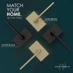 Mega Handles Apex Privacy Door Handle - 1 Pack Reversible Interior Black Door Handle, Heavy Duty Bed & Bath Door Handles with Privacy Door Lock, Fits All Standard Doors - Matte Black