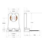 JACKYLED Non-Shunted Turn-Type T8 Lamp Holder UL Socket Tombstone with 10 inches Wires Attached for LED Fluorescent Tube Replacements 18-Pack