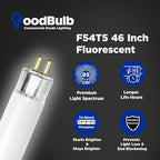 GoodBulb 54W 46 Inch T5 Fluorescent Light Bulb | 5000K Daylight White Light Medium Bi-Pin Base | 4950 Lumens 85 CRI 36000 Life Hours | Instant/Programmed Start (Pack of 40 Bulbs)