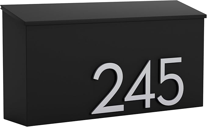 post & porch The OG Mailbox | Wall Mounted Mailbox | Black/Brown/White/Grey, 1 Size, Weatherproof Mail Box for Outside | Customizable (Black)