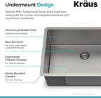 KRAUS Standart PRO 26-inch 16 Gauge Undermount Single Bowl Stainless Steel Kitchen Sink, KHU100-26