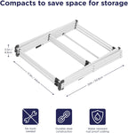 BLACK+DECKER 3 Tier Expandable Collapsing Foldable Laundry Rack for Air Drying Clothing, Space Saving Heavy Duty Lightweight Metal Drying Rack(White)