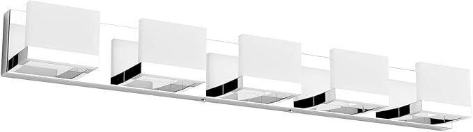 Tipace 5 Lights Modern Chrome Vanity Light for Bathroom Wall Light Up and Down LED Bathroom Light Fixtures Over Mirror(White Light 6000K)