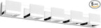 Tipace Dimmable Modern 5 Lights LED Vanity Light for Bathroom Up and Down Chrome Bathroom Wall Light Fixtures Over Mirror(White Light 6000K)