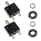 HUWREW 3 Amp Push Button Circuit Breaker 125-250V AC 50V DC L1 Series Manual Reset Thermal Circuit Breaker 3A Thermal Overload Protector (Pack of 2)