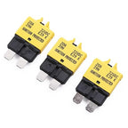 Automotive Low Profile Fuse Circuit Breaker Manual Reset 20A 12V-32V DC E39 - UL Certified ATO ATC Resettable Blade Breakers Fuses for Car Boat RV Truck Solar Marine - 3 Pack