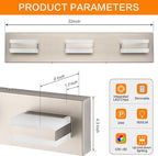 SOLFART Bathroom Vanity Lights Over Mirror Brushed Nickel Bathroom Light Fixture 3 Light Led Lights for Bathrooms Vanity Lights for Bath Nickel