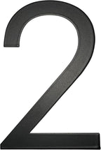 Adoorn 4 Inch Mailbox Numbers - Number 2, Black Color, Each Sold Individually, Premium Metal Self Stick Address Numbers, Weatherproof Mailbox Numbers for Outside