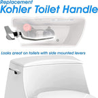 Universal Side Mount Toilet Handle Fit for Kohler 87115-CP, Left Toilet Flusher Replacement Kit Compatible with Kohler/TOTO Toilet Tank, Polish Chrome, 1-Pack
