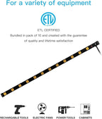 KMC 12 Outlet Heavy Duty Workshop Metal Power Strip with 3-Foot Long Extension Cord with Circuit Breaker, for Workshop and Industrial use, ETL Certified,Black