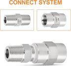 GASHER 10PCS 304 Stainless Steel Pipe Fitting, Hex Nipple Hex Coupling, 1/4" x 1/4" NPT Male Thread Pipe, 1/4Inch x 1/4Inch NPT Female Thread Pipe