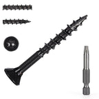 Wood Screws #8 x 1-1/2’’, T25 Star Torx Drive Flat Head Deck Screws, Black, 165Pcs (1lb)