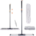 Dust Mop for Hardwood Floors 36" Commercial Industrial Cotton Floor Dust Mop with Extra 3 Mop Refill Pads 61 Inch Long Handle for Cleaning Office Garage Hardwood Warehouse Factory Mall Deck