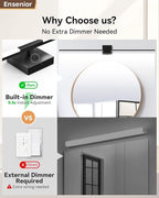 Ensenior Modern Bathroom Vanity Light 48 inch, Built-in Dimmer, 28W Dimmable 5CCT Led Bath Lights, Black Bar Vanity Lights for Bathroom Mirror Cabinets Bedroom-FCC Certificated