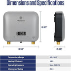 Westinghouse 6.5kW 240V Tankless Water Heater Electric,Wi-Fi Enabled, APOLO Mini-6.5k，Instant Hot Water Heater, Gray