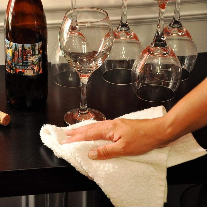 White Terry Bar Mop Towels 40 Pcs (Approx) - 100% Cotton Ultra-Absorbent Cleaning Rags, Perfect Washable Kitchen Rags for Bars, Restaurants & Home - Multipurpose (5 lbs. Box)