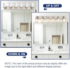 TODOLUZ Vanity Lights 6-Lights Bathroom Lighting Over Mirror, Wall Light Fixture Home Wall Lamp for Dining Room Dress Table, E26 Bulb Base