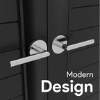 Mega Handles Ronn Dummy Door Handles - 4 Pack Heavy Duty Chrome Door Handles, Non-Turning Door Handle for Closet & French Doors, Single Side, Fits All Standard Doors - Polished Chrome