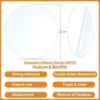 20PCS Heavy Duty Double Sided Adhesive Mounting Circle Tape- Waterproof,Strong Adhesion,Clear, High Strength,No Residue Removability for Hanging,Wall Mounting, Home Decor,Adhesive for Shower