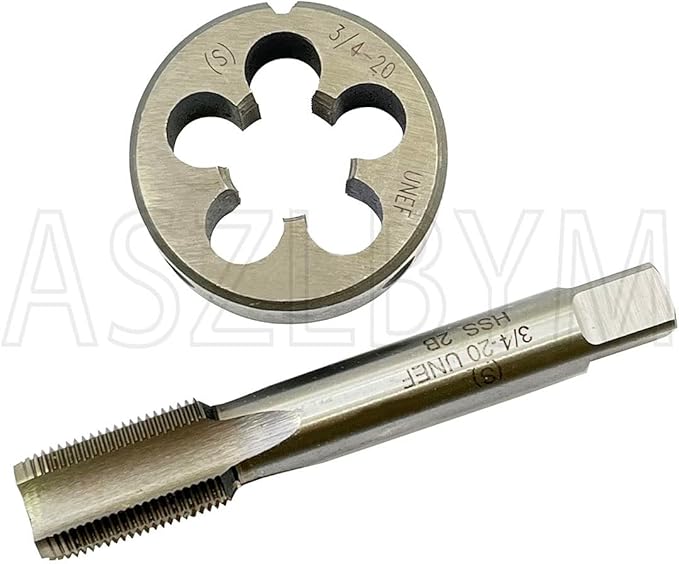 3/4-20 HSS Tap And Die Set， UNEF Machine Thread Tap And UNEF Round Thread Die Right Hand
