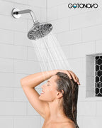 gotonovo 3 Handle Tub Shower Faucet Set, Bathtub Shower Fixture,Bathroom Tub and Shower Faucet Combo Shower System Complete Tub and Shower Trim Kit with 6 Settings Showerhead Polished Chrome