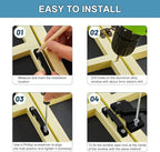 Sliding Window Sash Locks Black ZUONAI 8 Pack Cam Sash Locks for Double Hung Window Latch Lock Security Vinyl Window Sash Lock and Keeper Replacement for Vertical and Horizontal Sliding Windows