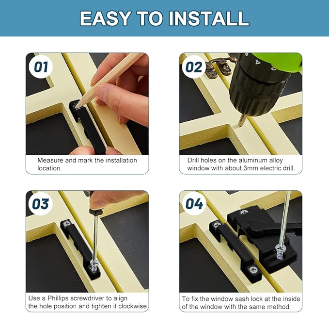 Sliding Window Sash Locks Black ZUONAI 8 Pack Cam Sash Locks for Double Hung Window Latch Lock Security Vinyl Window Sash Lock and Keeper Replacement for Vertical and Horizontal Sliding Windows