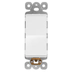 LIDER White Minimalist Decorator Switch, Frameless Light Switch, On/Off Rocker, Single Pole, Residential Grade, 3 Wire,15A 120-277VAC
