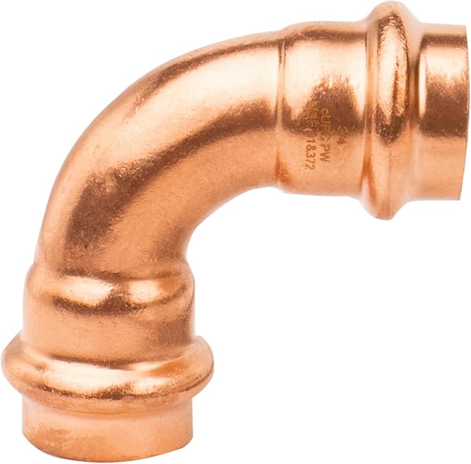WHK 10 Pack 3/4" Propress x 3/4" Pro press Copper 90 Degree Elbow Crimp Press Fittings Adapter Coupling Propress 0.75“ inch Cooper to Cooper Pipe Connection (Lead-Free)