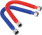 Solimeta 2 Pack Stainless Steel Corrugated Water Heater Connector, 18" Red and Blue for Water Heater
