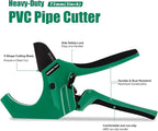 Ratcheting PVC Pipe Cutter- for up to 3-inch OD(Sch 40/80 Pipe) | SKD5 Steel Blade | Professional Plumbing Tool for DIY, Gardening，Plumber(Dark Green,75MM)