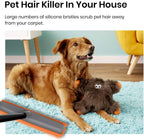 TreeLen Rubber Broom Carpet Rake Pet Hair Remover Broom with Squeegee Extension Push Broom for Carpet Hardwood Floor Tile Windows Cleaning