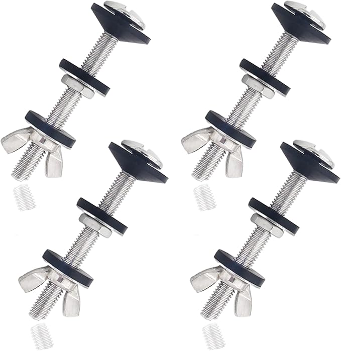 4 PCS Toilet Tank to Bowl Bolts Repair Kit,Toilet Seat Bolts 5/16 * 3.15 inch 304 Stainless Steel Heavy Duty Rustproof Toilet Tank Blots