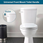 White Front Mount Metal Toilet Handle Replacement Kit Compatible with American Standard/Mansfield/Gerber/TOTO/Kohler Toilet, Toilet Tank Flusher Lever with Flapper Chain