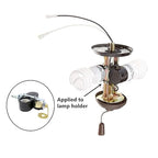 Ceiling Fan Light E-27 Multi Lampholder Socket Switch Zing Ear ZE-310D Socket with ZE-109M Pull Chain Switch for Lamp Light (Brass)