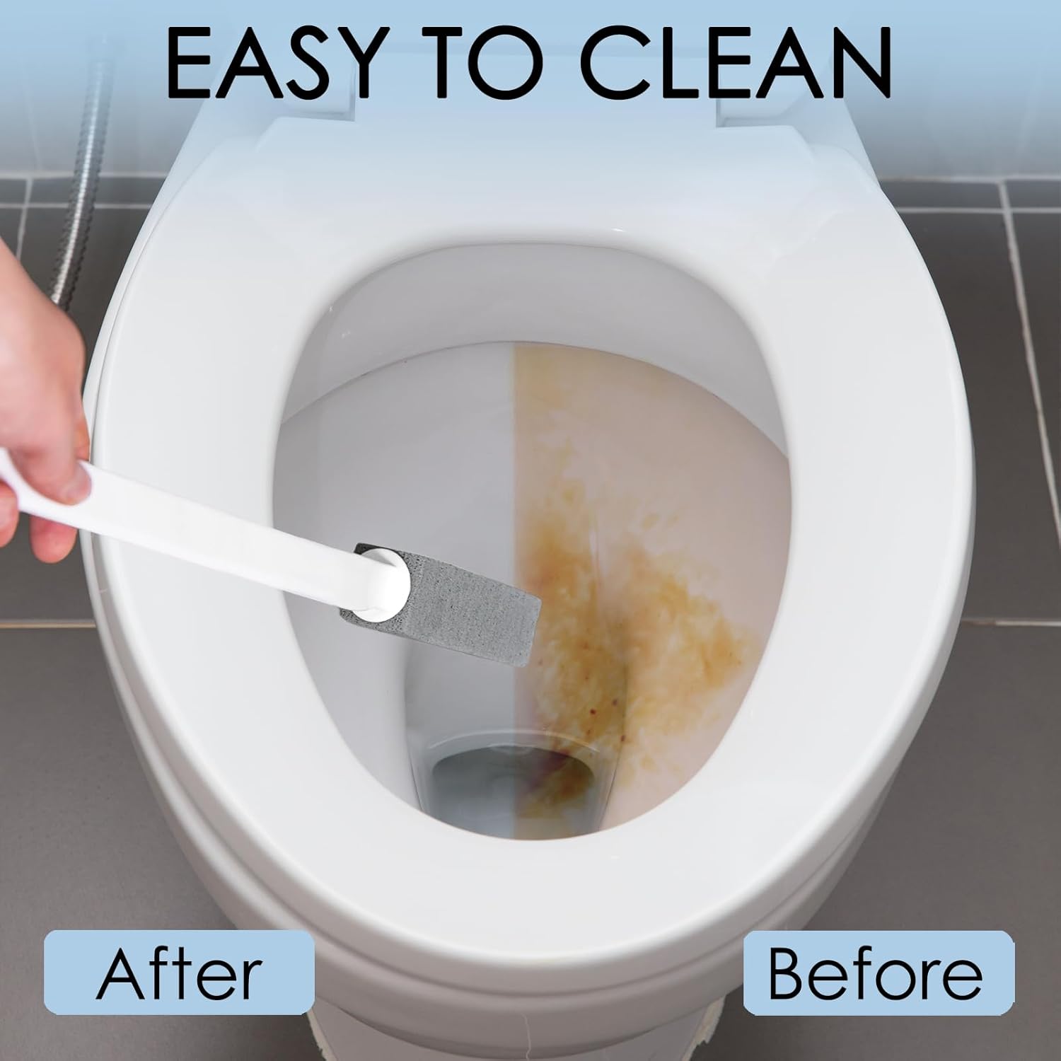 12 Pack Pumice Stone Toilet Bowl Cleaner with Extra Long Handle, Pumice Stone for Toilet Cleaning Toilet Stain Remover Heavy Duty Pumice Toilet Scrubber Brush Removes Hard Water Stains Limescale