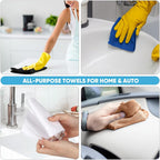 AIDEA Microfiber Cleaning Cloth 330 Sheets 6 Roll, Black Microfiber Towels for Cars, Shop Rags Washable, Cleaning Rags Reusable Paper Towels for Automotive, Mechanic, Workshops, House, 11×9"