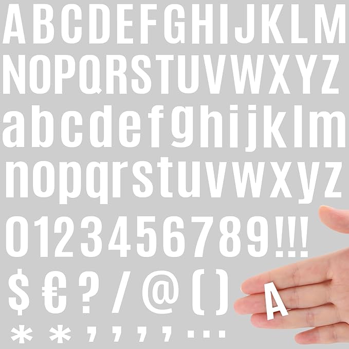 3402 PCS 42 Sheets Letter Stickers Small Mailbox Numbers and Letters Self Adhesive Vinyl Waterproof Alphabet Number Stickers for Mailbox Address,Scrapbooking,Cup, Sign,DIY Crafts Art (1 Inch,White)