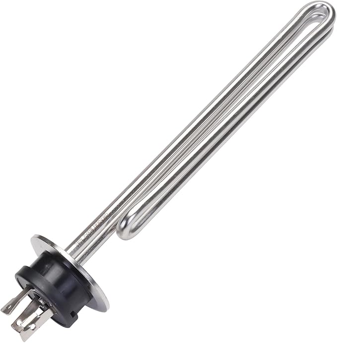 DERNORD 240V 3500W Tri-clamp Foldback Heating Element Stainless Steel Immersion Water Heater with 3-Wire Electrical Locking Plug (2 Inch Tri clamp)