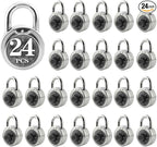 ZonRo Locks Combination Padlock, Fixed Dial Combination Padlock 24 Pack,3 Digit Code Standard Dial Combination, 2 in Wide. 3 in Height, Black Turntable, Lock for Gym & Locker, School, Toolbox