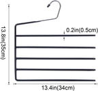 Nature Smile Pants Hangers 3pack, Heavy Duty Multi Layers Space Saving Slack Hangers,Non Slip 5 Tier Open-Ended Pants Hanger Closet Storage Organizer for Garden Flags Trousers Jeans Scarf