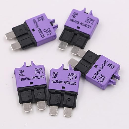 E39 Manual-Resettable Blade Automotive Fuse - ATC/ATO Low-Profile 3A, 12V-32V DC for Marine/RV/Car (5-Pack)