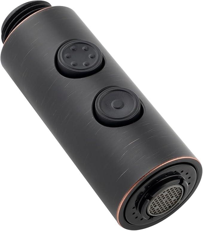 Hibbent Pull Out Sink Sprayer Head Replacement, 2 Function Kitchen Faucet Head, Bathroom Pull Down Spray Head with G1/2 or 13/16 Inch Male Connector, Oil-Rubbed Bronze