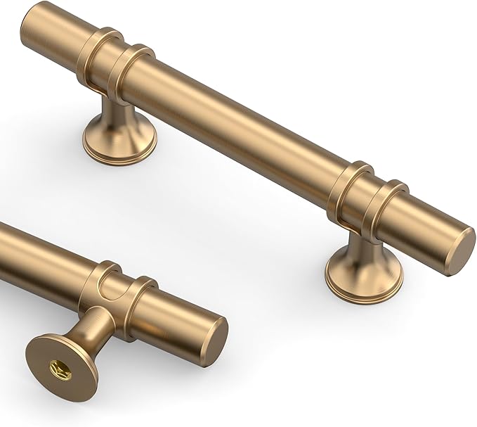 Asidrama 10 Pack 3 Inch(76mm) Champagne Bronze Kitchen Cabinet Handles, Cabinet Pulls Kitchen Cabinet Hardware Cupboard Handles Drawer Pulls